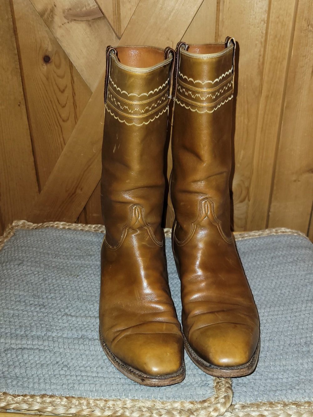 Vintage Lucchese San Antonio Leather Western Boots Mens 9D 1967 Craftsmanship - Picture 3 of 13